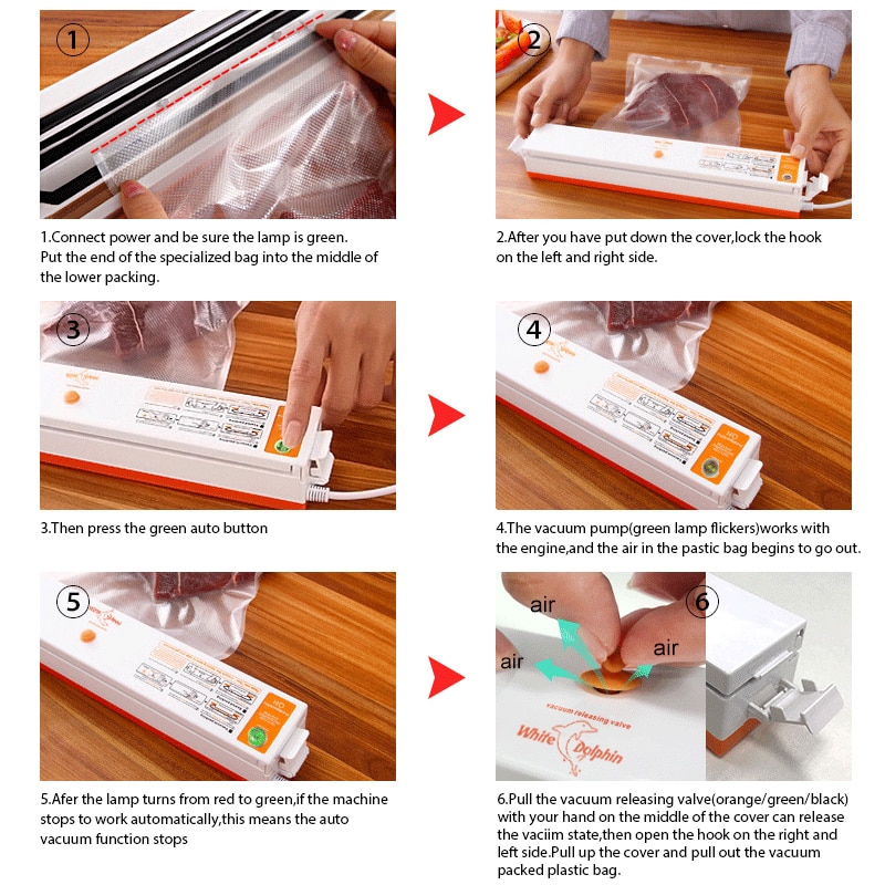 Home Food Packaging Machine Vacuum Sealer 220V 110V Sealing Fresh Film Sealer Vacuum Packer Mini China Vacuum Sealer Rolls Bags