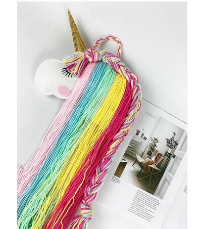 Haarband Eenhoorn Haaraccessoires Eenhoorn Haarelastiekjes Opslag Riem Voor Meisjes Haar Clips Barrette Muur Opknoping Speelgoed Organizer Houder: Licht Geel