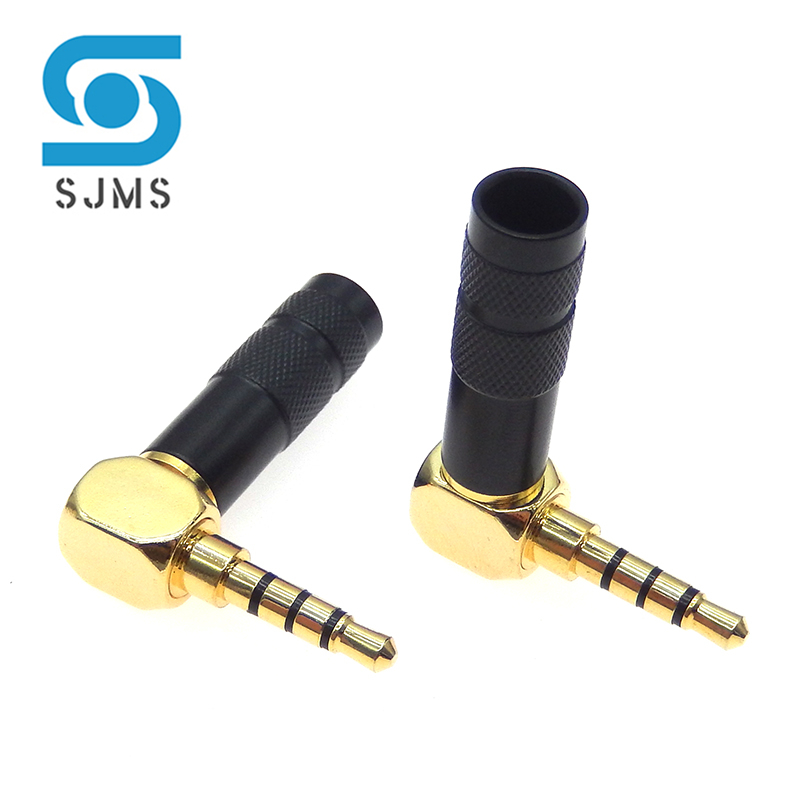 Vergulde Stereo Met Clip 3.5 Mm 3-polige 4-polige Reparatie Hoofdtelefoon Jack Plug Kabel Audio Plug Jack Connector Solderen Diy 6Mm
