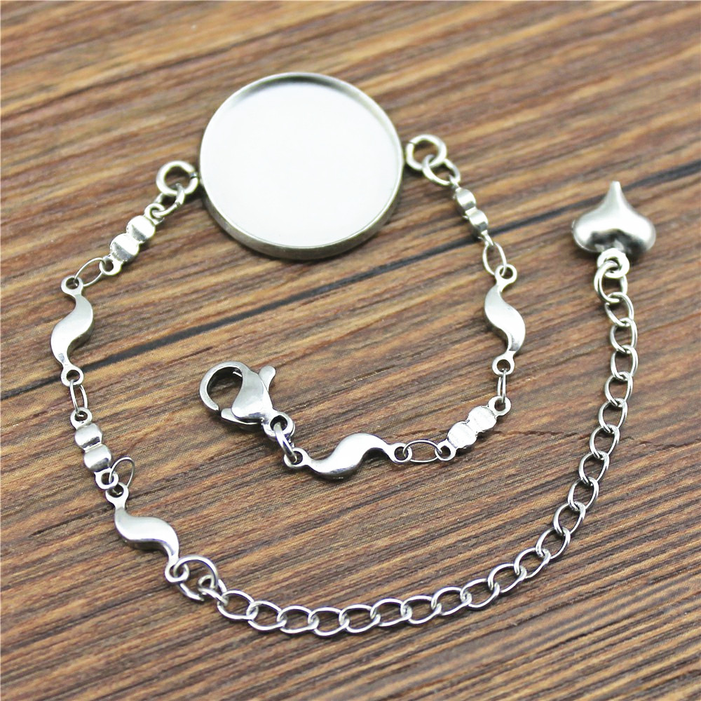 WYSIWYG 2 sztuk 10 style Fit 12/14/16/18/20mm okrągłe szkło Cabochon ze stali nierdzewnej serce/krzyż/wygięty kształt bransoletki i łańcuszki na rękę