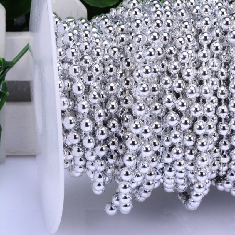 2.7m Christmas Bead Chain Pendant Christmas Tree Decoration Pearl Beads Chain Ornament Christmas Decorations For Home новый год