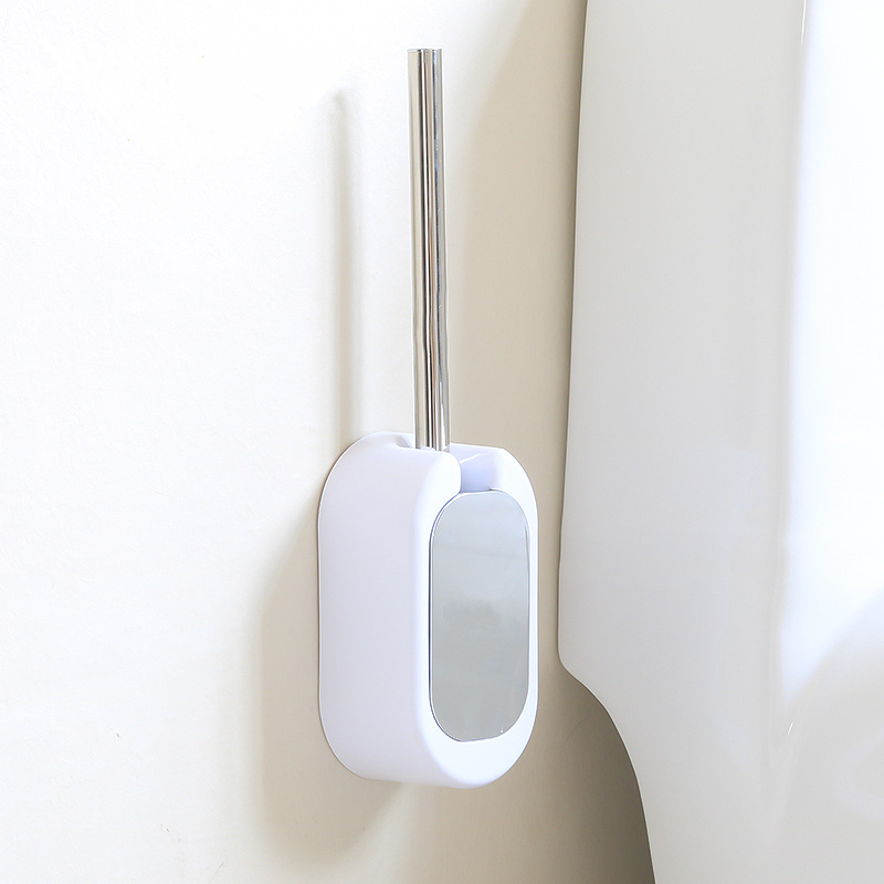 Escobilla de baño portátil de oro rosa de lujo, conjunto de herramientas de limpieza de inodoro, escobilla de baño colgante de pared
