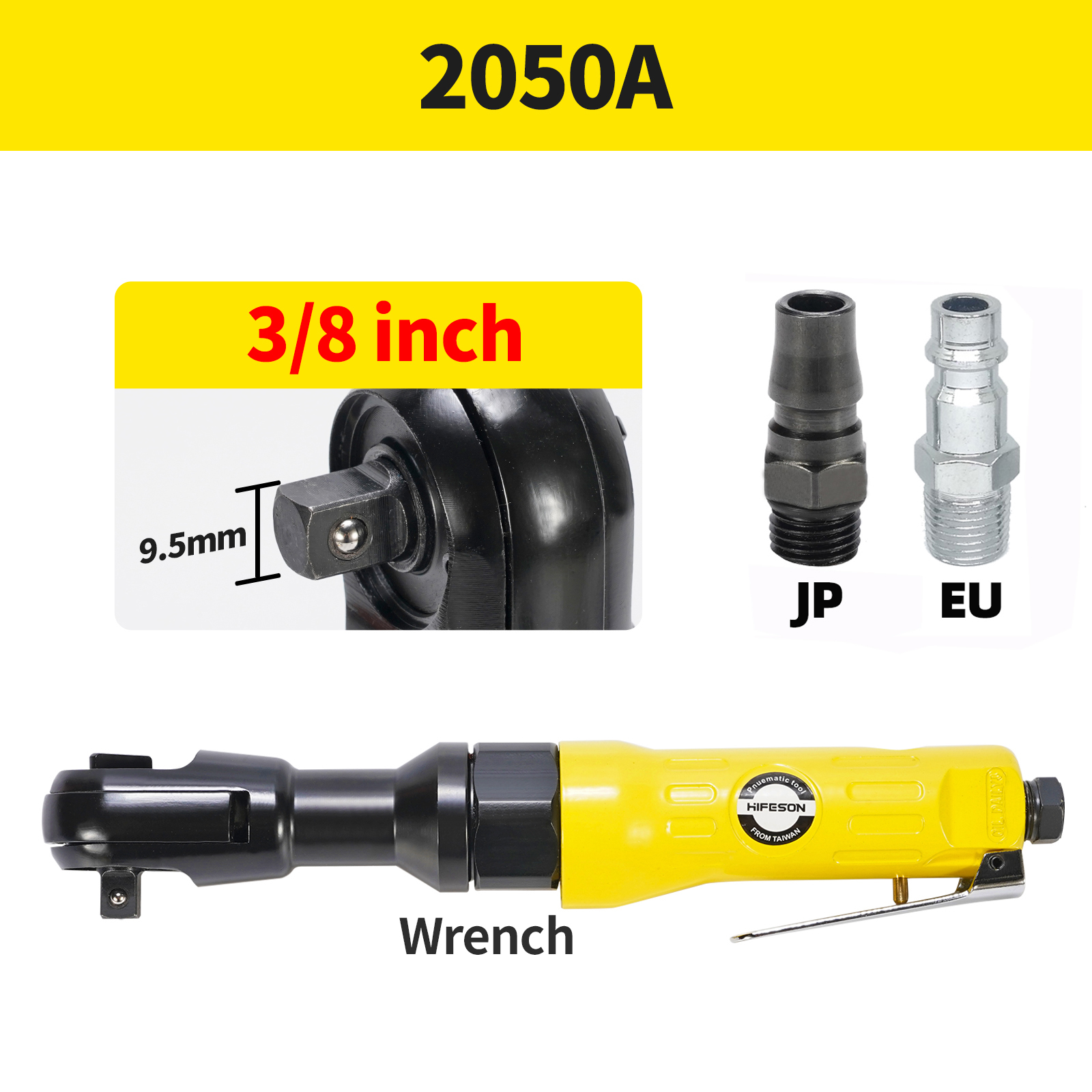Llave neumática de 1/2 3/8 1/4 pulgadas, llave de aire con trinquete, herramientas neumáticas, llaves, herramientas de aire con conector de la UE: Rojo