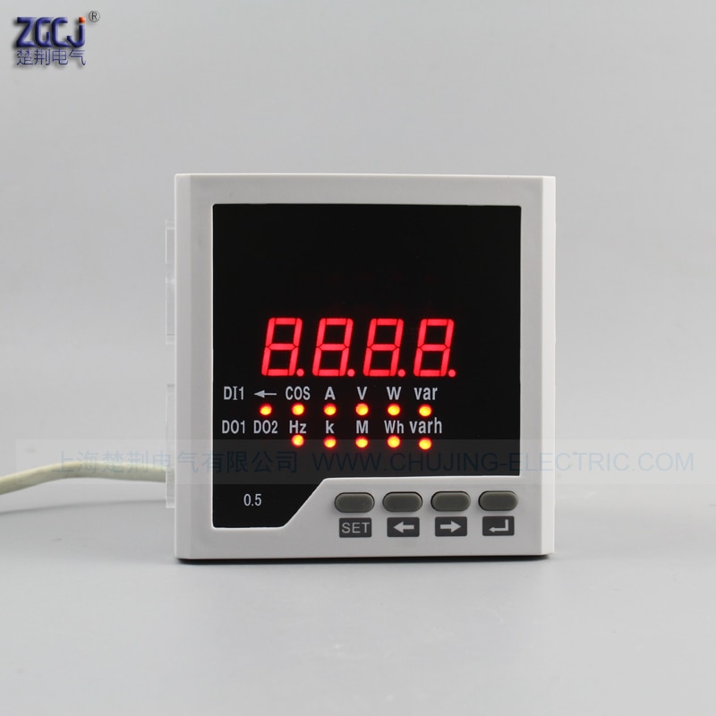 Single phase CJ-D3 power meter and power panel meter power meter multifunction meter A V W Hz cos meter with RS485