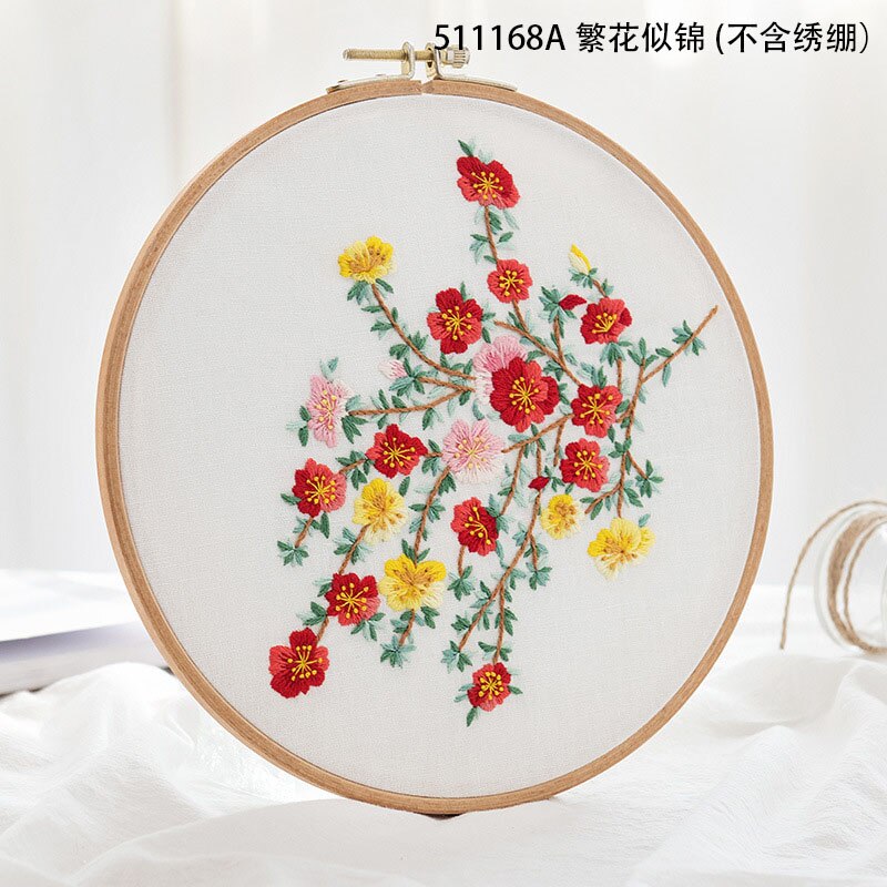Plante serie diy broderimateriale pakke hoop bordado korssting kits 3d broderi blomster forsyninger dekor syning forsyninger: 511168a
