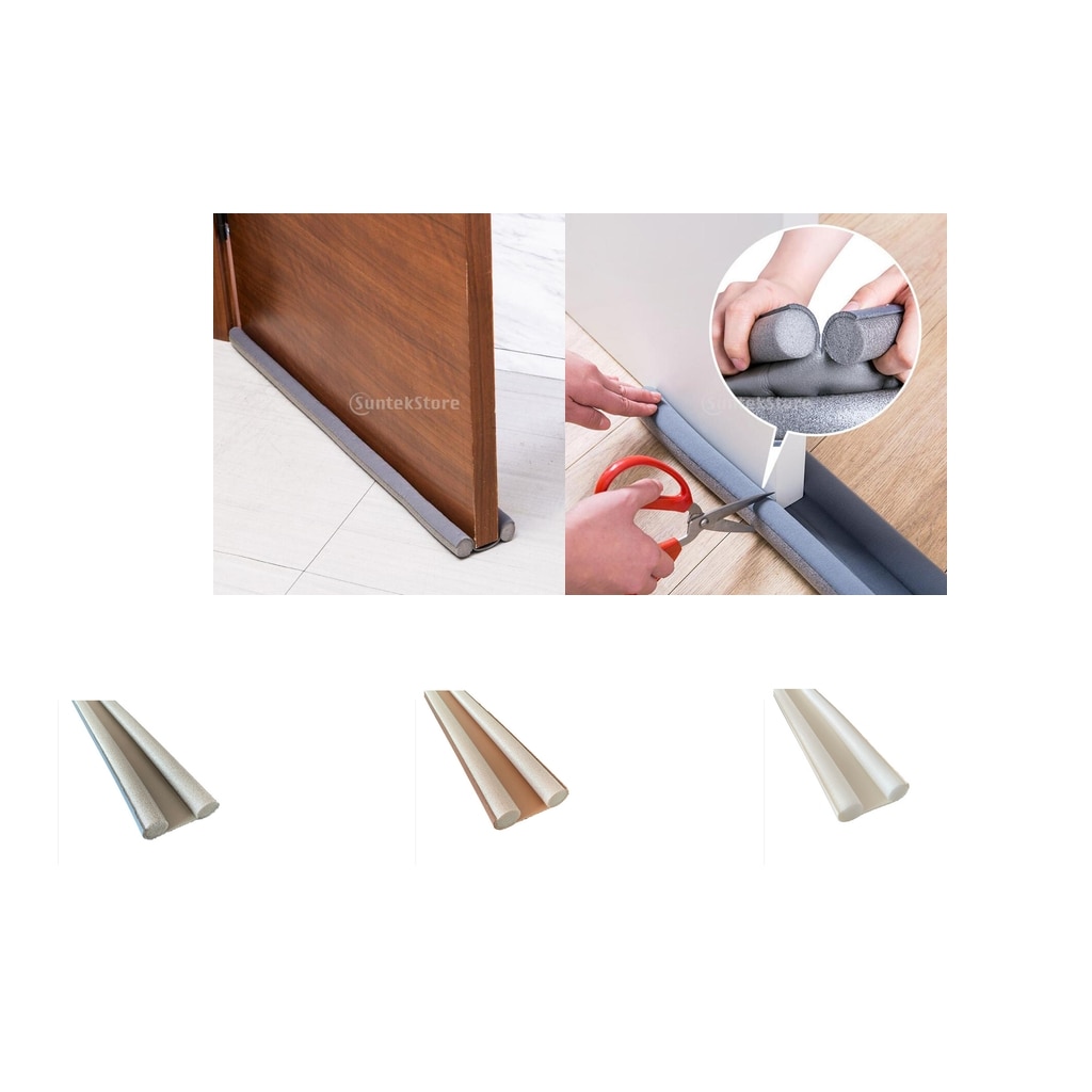 Flexibele deurafdichtingsstrip tochtstrip geluidsreductie stofkap grijs