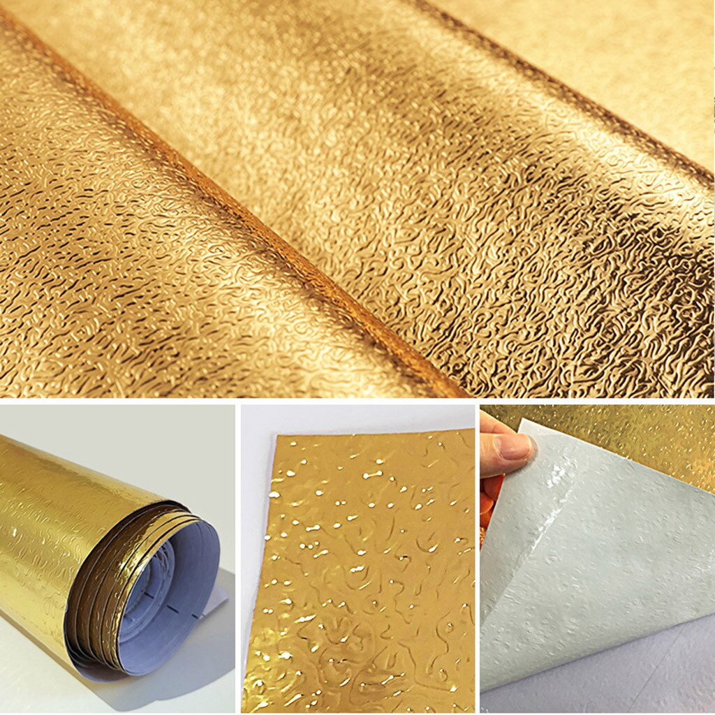 Premium Aluminum Foil Wall Paper Multifunction Self-adhesive Heat-splash Kitchen Grease-proof Wallpaper #p2