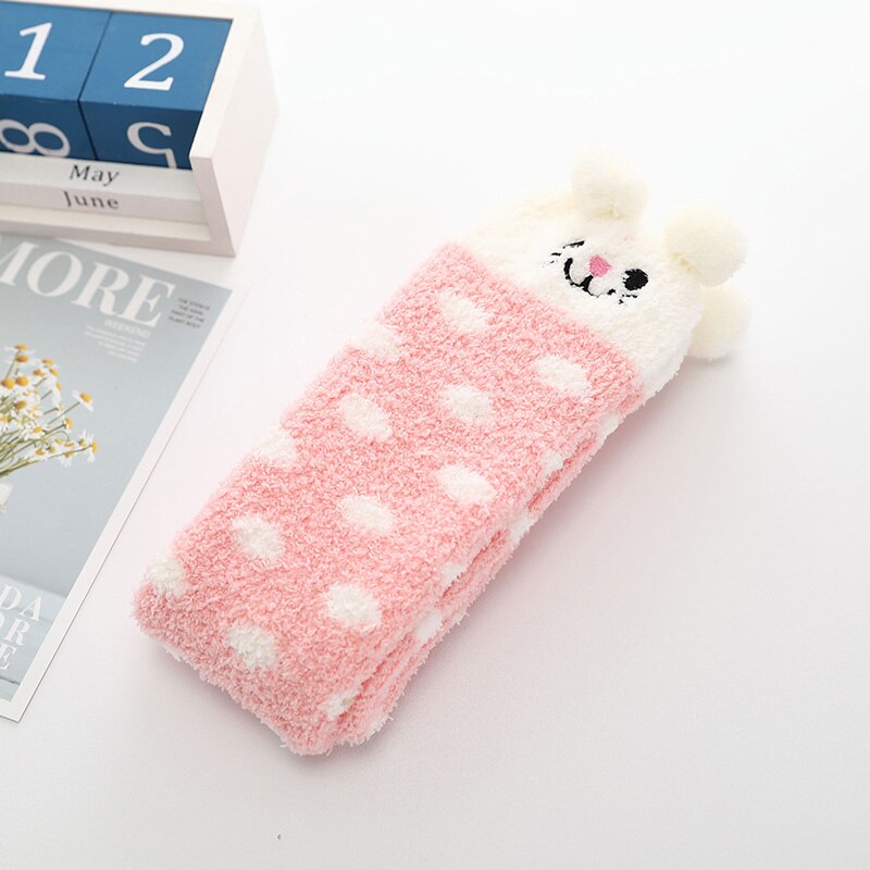 Sokk-chaussettes pour bébés | En molleton de corail, chaussettes à rayures de points, chaussettes pour enfants, chaussettes d'hiver et chaudes, pour bébés garçons et nourrissons, chaussettes tubulaires longues: style 6