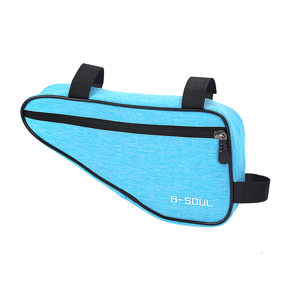 Bolsa triangular para bicicleta de montaña, paquete de cuadro para bicicleta de carretera, bolsa para estante de ciclismo, accesorios para bicicleta de montaña, bolsa para alforja de tubo superior: Azul cielo
