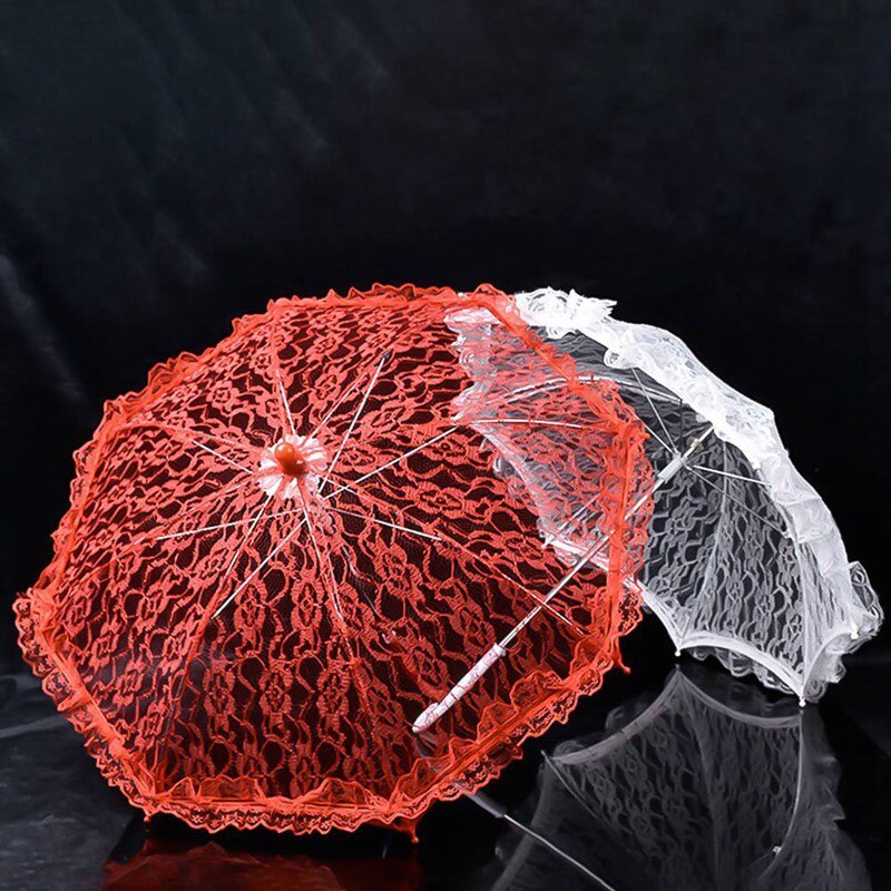 handmade white lace lace parasol and fan set wedding bridal umbrella prop umbrella
