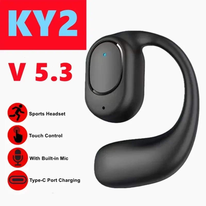 Auriculares inalámbricos individuales con Bluetooth, cascos HiFi con gancho para la oreja, música, deportes, ruido, para todos los teléfonos inteligentes