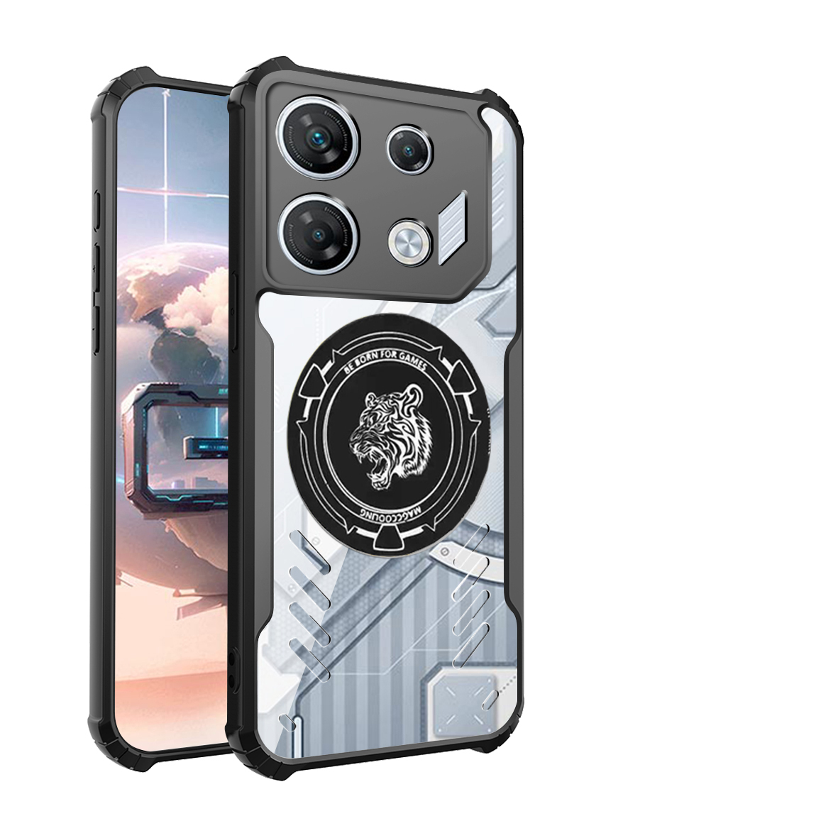 Para infinix GT 30 Pro funda grafeno disipación de calor protectora anticaídas Esports para infinix GT 20 10 Pro cubierta NO.04: Azul cielo