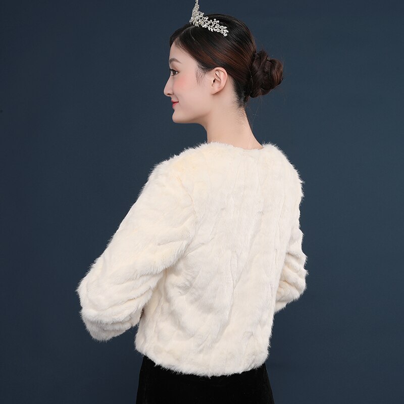 Boleros de novia de piel sintética de champán, chaqueta nupcial cálida para novia, chal, accesorios para vestidos de boda, novedad de