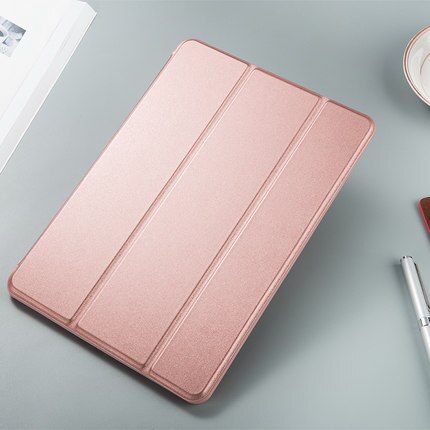 Funda huawei mediapad  m5 lite 10.1 bah 2-w19 bah 2-l09 magnetiskt läderfodral flip cover tabletfodral kickstand folio coque: Rosröd