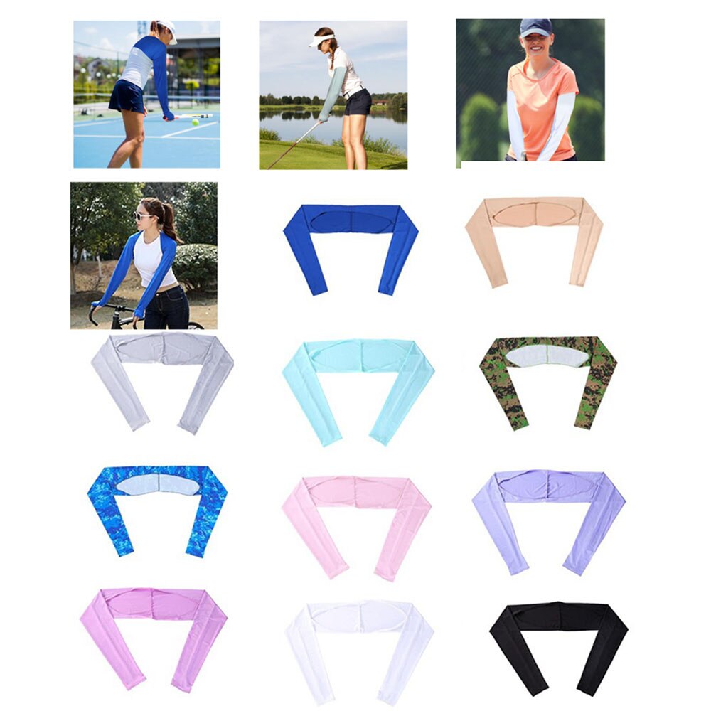 Ladies Shawl Cuff Gloves Golf Sports Cycing Sleeves Ice Silk Sunscreen Summer UV Sun Protection Clothing for Outdoor Activities