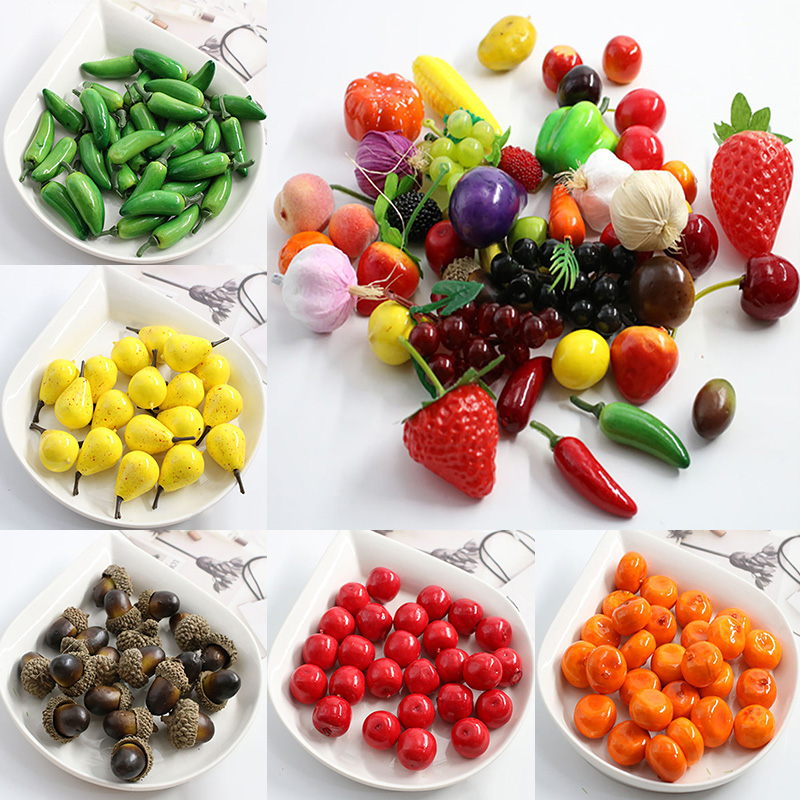 10pcs/lot Lifelike Fruit Model Artificial Fruit Simulation Fruits Vegetables Home Decor Model Crafts Party Supplies