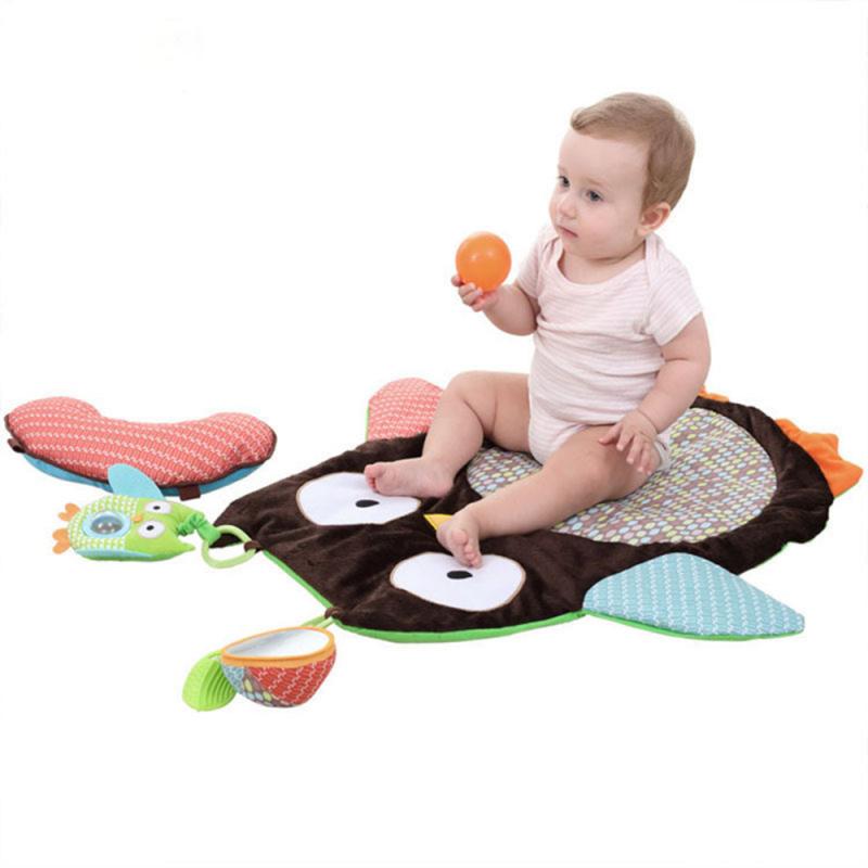 Couverture hibou pour nourrissons, tapis de jeu pour bébés de 0 à 3 ans, tapis d'activités