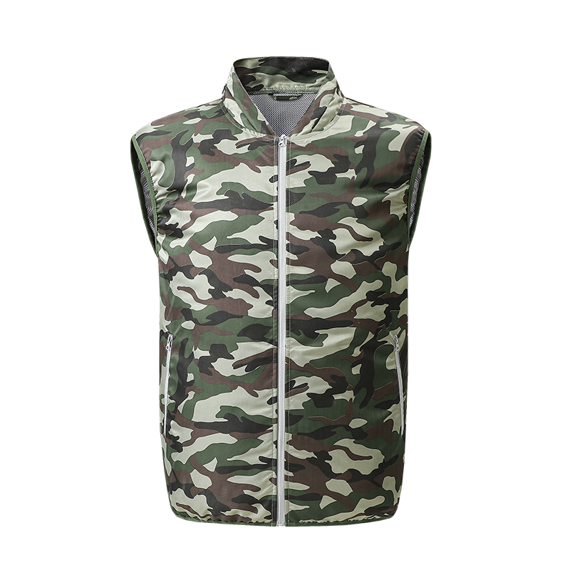 Zomerse ijskoude herenvest met ventilator, usb-aansluiting, intelligente koeling en airconditioning, geschikt voor wandelen, vissen, camouflage en werkkleding.: M / Legergroen