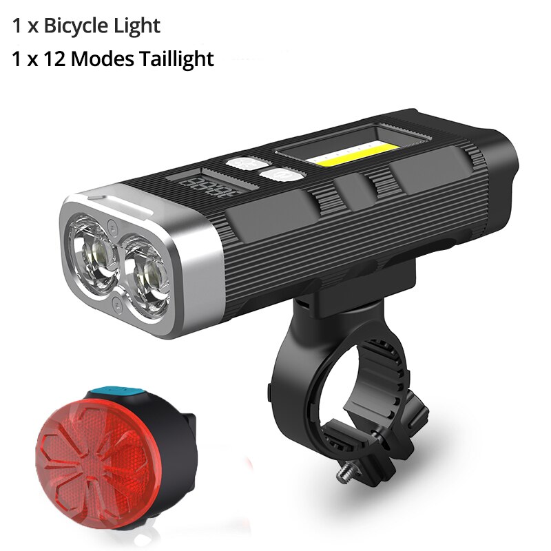 5000LM Fahrrad Licht 2x L2 LED Fahrrad Licht USB Aufladbare 5200mAh Batterie Radfahren Magnet Taschenlampe Mit Led-bildschirm lampe: Burgund