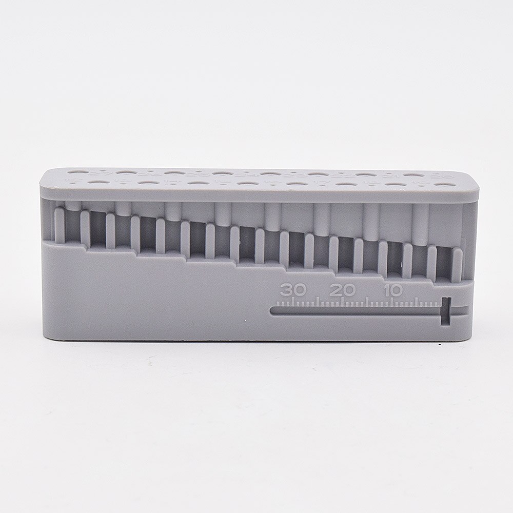 Dental Endo Files Measuring Block With Ruler Endodontic Instrument Autoclavable Block: Gray