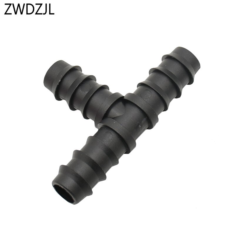 Divisor de agua en T para riego de jardín, Conector de 3 vías con púas, adaptador de agua de 3 anillos, 1/2 ", 16mm, 6 uds.