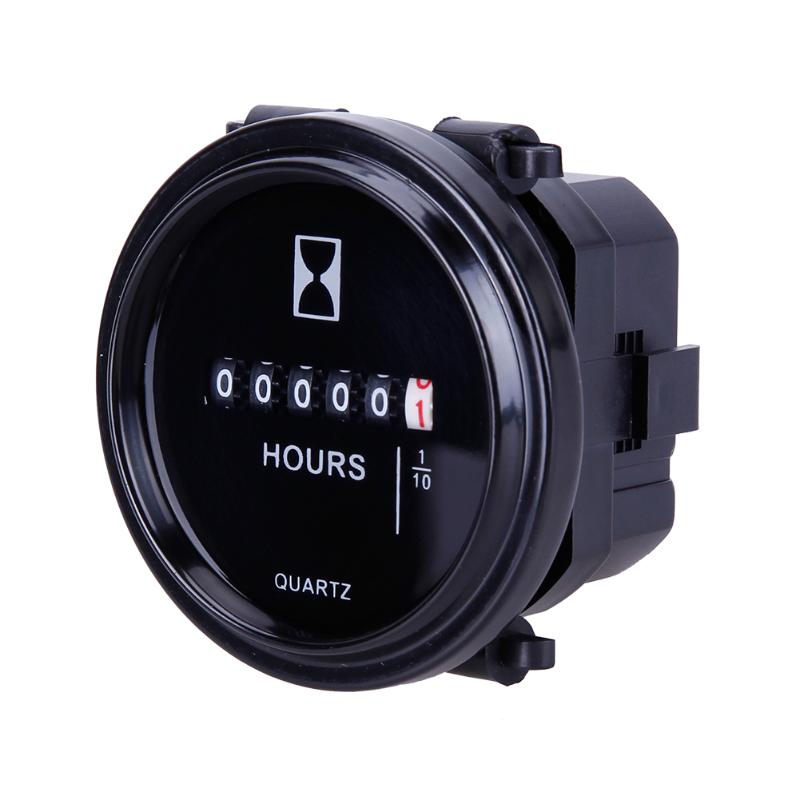 12v 24v 36v mini digital timräknare mot båtmotor 2 " rund vattentät mätare moto bil lastbilar mekanisk timräknare timer