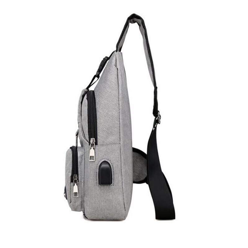 men's Chest Bag Shoulder Bags USB Charging Bags Men Anti Theft School Summer Short Trip Messengers Bag