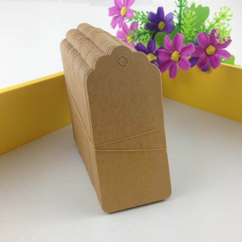 1000 stück kraftpapier-etiketten, blanko-etiketten, preisschilder aus papier, diy-verpackungskarten, hängeetiketten für taschen/schuhe/kleidung/schmuckkästchen