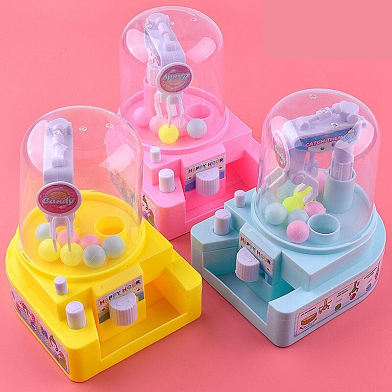 Kids Desktop Interactive Manual Children Baby Toys Kids Mini Doll Claw Machine Ball Catcher Game Candy Machine Random Color