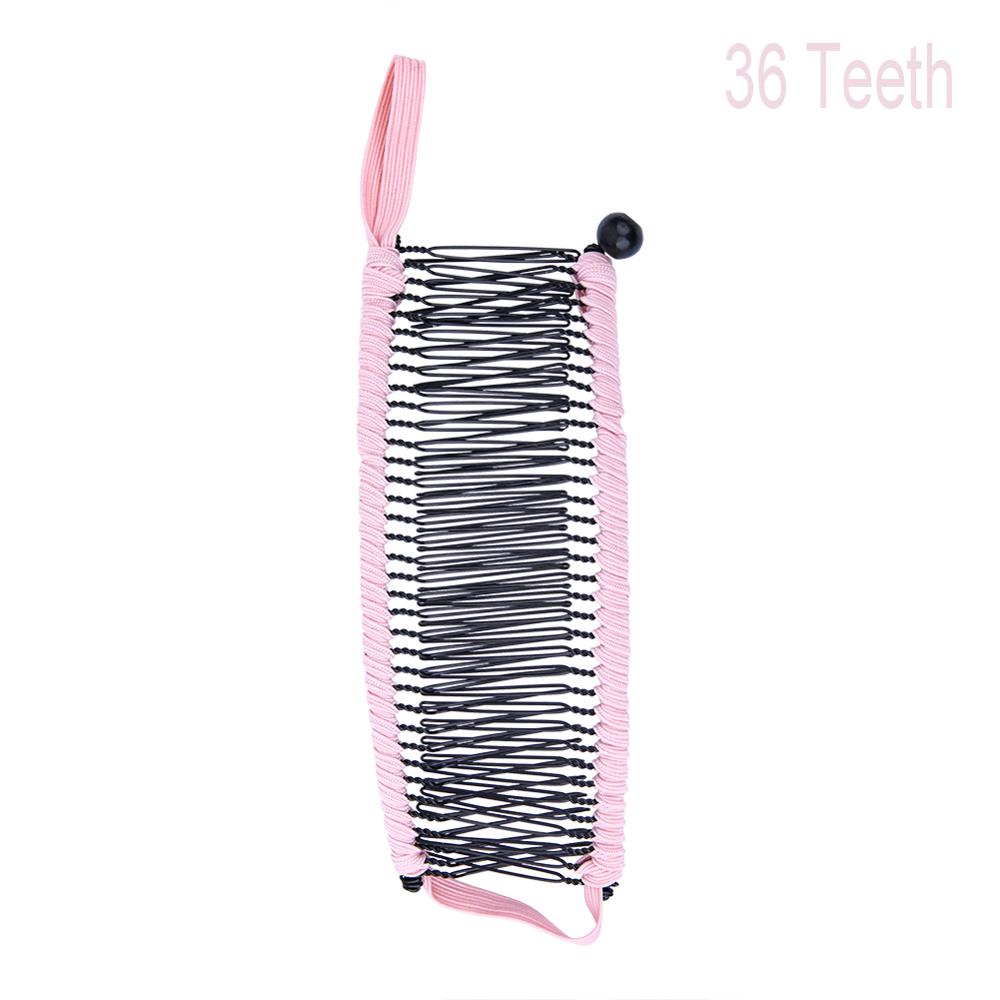 Pince banane pour cheveux épais, naturels, bouclés, Vintage, extensible, multi-styles, peigne, accessoires pour cheveux: 36 pink
