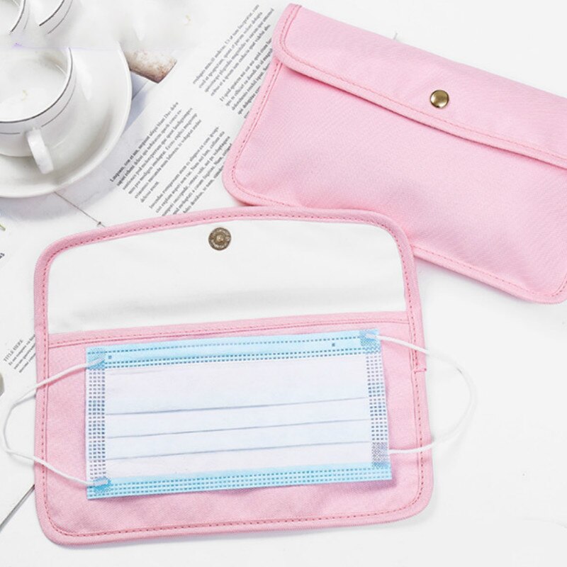 Mascarilla Portátil Bolsa de almacenamiento con hebilla bolsa de maquillaje portátil, para cosméticos, bolsa para viajes bolsa de tela de poliéster 23x13,5 cm funda para máscara
