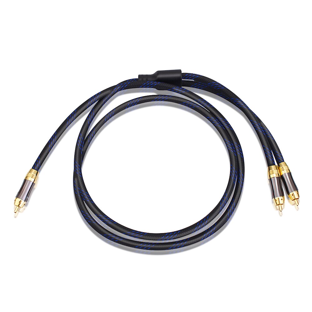 Hifi 0.5m,1m,1.5m,2m,3m,5m subwoofer y kabel rca 1 hann  to 2 hann lydkabel
