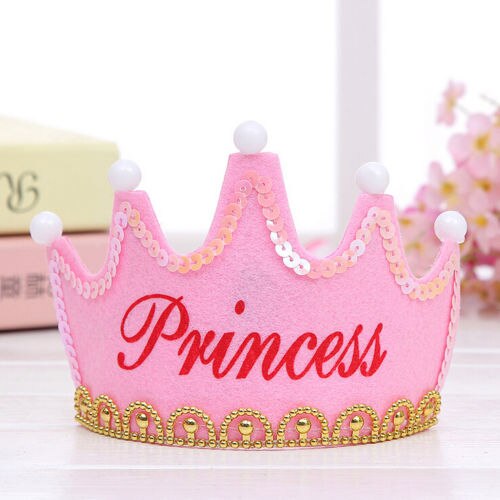 Tiara barn födelsedag hattar krona ljus-upp ledde blinkande kepsar händelse fest favoriserar: Prinsessrosa