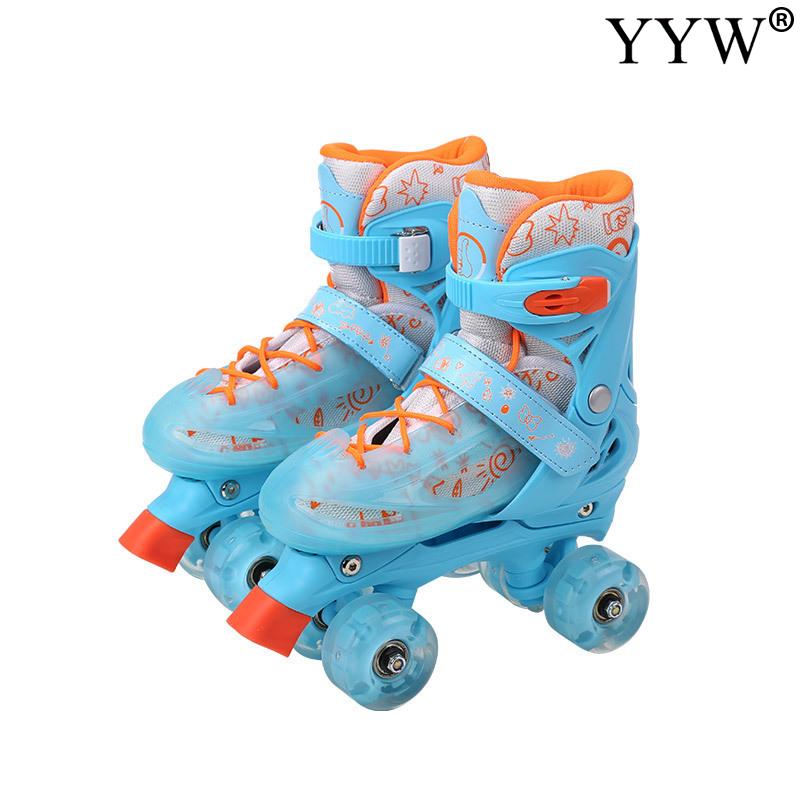 Children Roller Skates Outdoor Beginner Sliding Quad Sneakers 4 Wheels 2 Row Line Gym Sports Skating Shoes Girls Women Kids