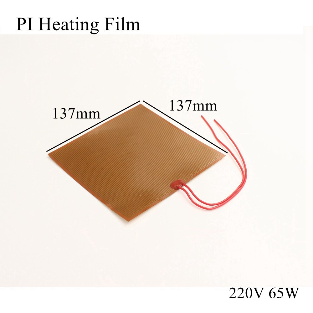 137mm x 137mm 220V 65W Polyimid Heizung Pi Heizung Film Platte Elektrische Beheizte Tafel Pad matt electrotherma flexibel Klebe Folie