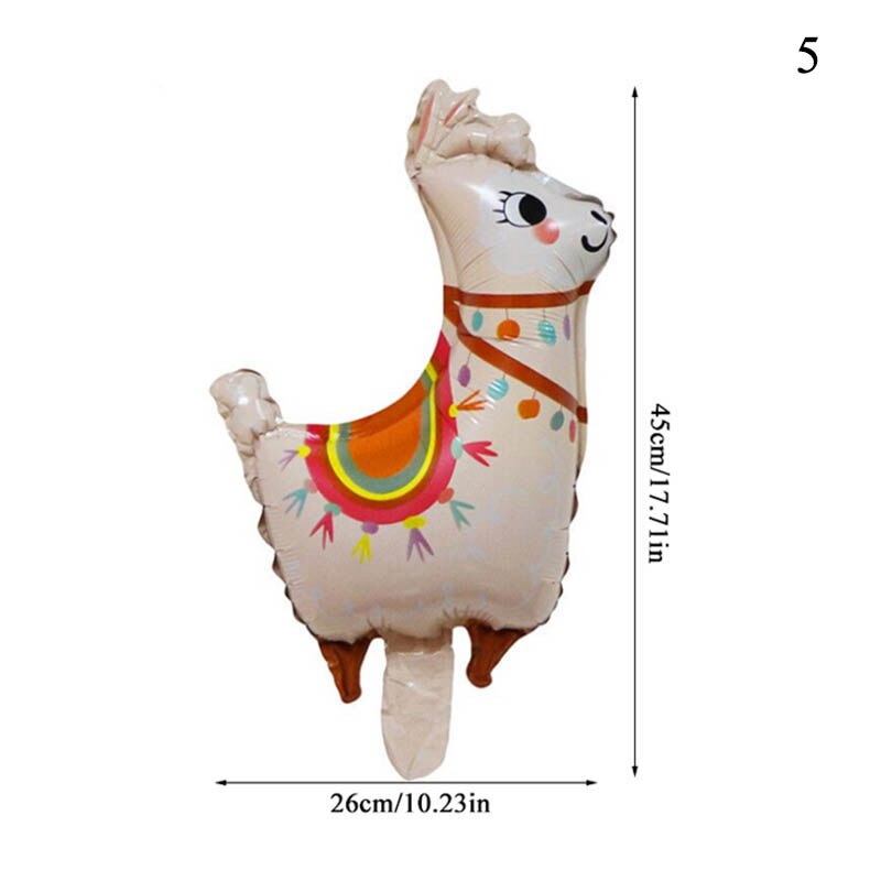 1Pcs 4D Cartoon Dier Alpaca Folie Helium Ballon Leuke Lama Opblaasbare Ronde Ballons Kinderen Baby Verjaardagsfeestje Decoraties: 5