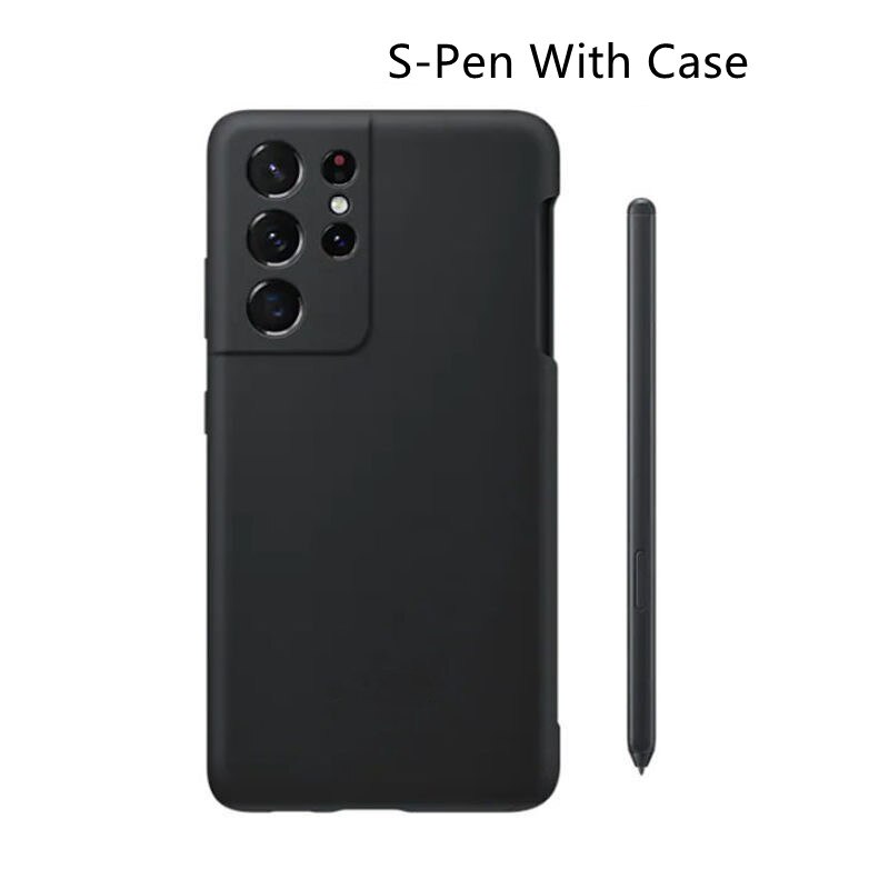 Voor Samsung Galaxy S21 Ultra Stylus Mobiele Telefoon S Pen Met Case Originele Siliconen Cover Ingebouwde Stylet pen Slot: S pen and Case