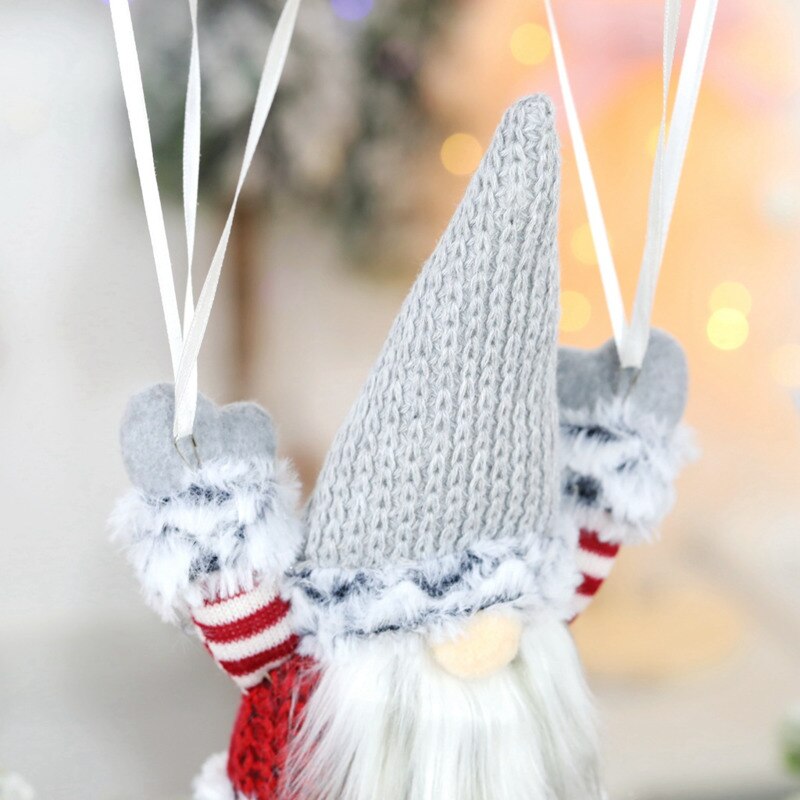 Stor jul ansigtsløs gnome santa xmas træ hængende dekoration dukke faldskærmsudspring gammel mand med parachutenavidad vedhæng