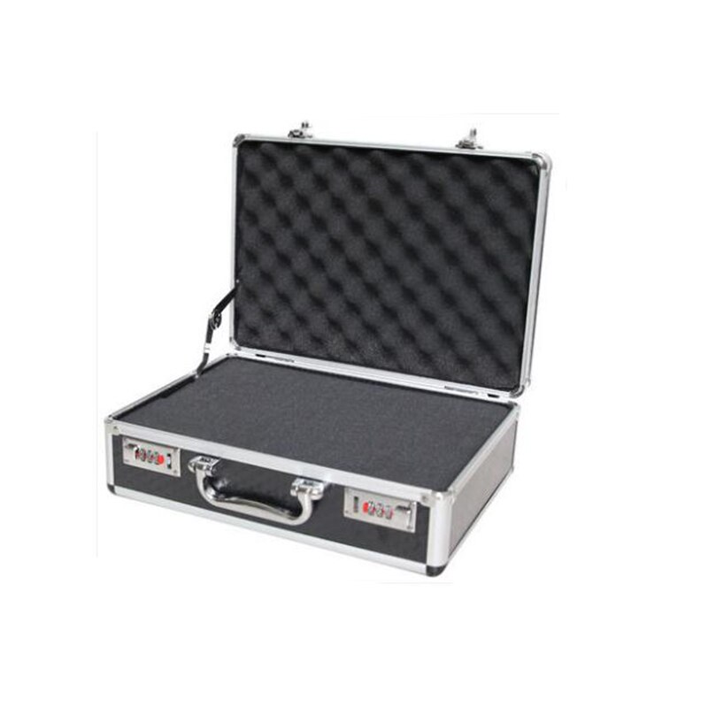 Toolbox Aluminum Tool Case Suitcase Password Box Impact Resistant Safety Case File Box Camera Equipment Case with Pre-cut Foam: Sliver