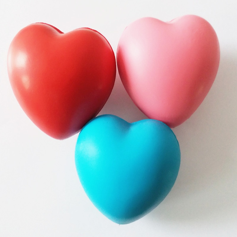 Sweet Heart Shaped Stress Relief Bal Oefening Stress Squeeze Elastische Rubber Soft Foam Bal Bal Speelgoed