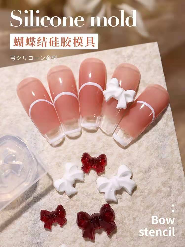 3D Carving Silicone Mold Nail Stamping Camellia/Shell/Bow Tie/Star Pattern DIY UV Gel Acrylic Crystal Nails Template 3 Style