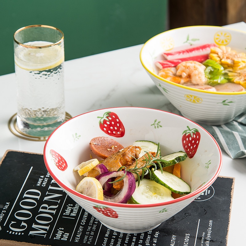 Frete grátis & tigela de macarrão instantâneo salada de arroz sopa de frutas forno microondas utensílios de mesa domésticos especiais