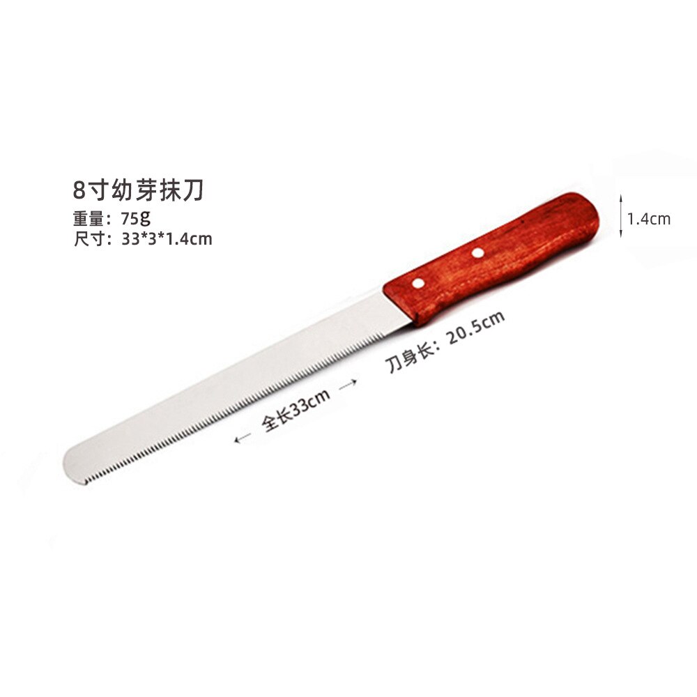 Stainless Steel Bread Serrated Knife Wooden Handle Cake Spatula Baguette Slicing Baking Cooking Tools Kitchen Accessories: F