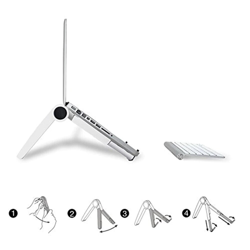 Soporte plegable para ordenador portátil soporte para ordenador portátil piernas estirables ángulos de ajuste para tableta lapdesk portátil de 11 ~ 16 pulgadas