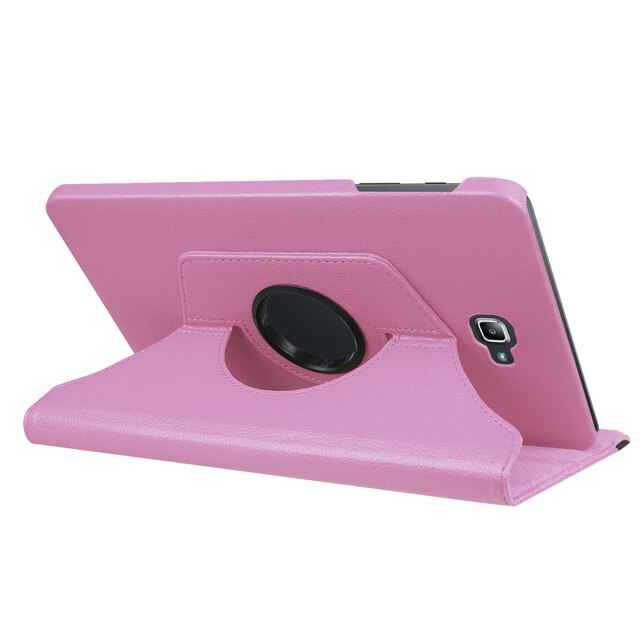 360 obrotowa obudowa dla Samsung Galaxy Tab A 10.1 2016 przypadku T580 T585 SM-T580 SM-T585 obudowa z podstawką tablet ze skóry pu Funda Coque: Pink