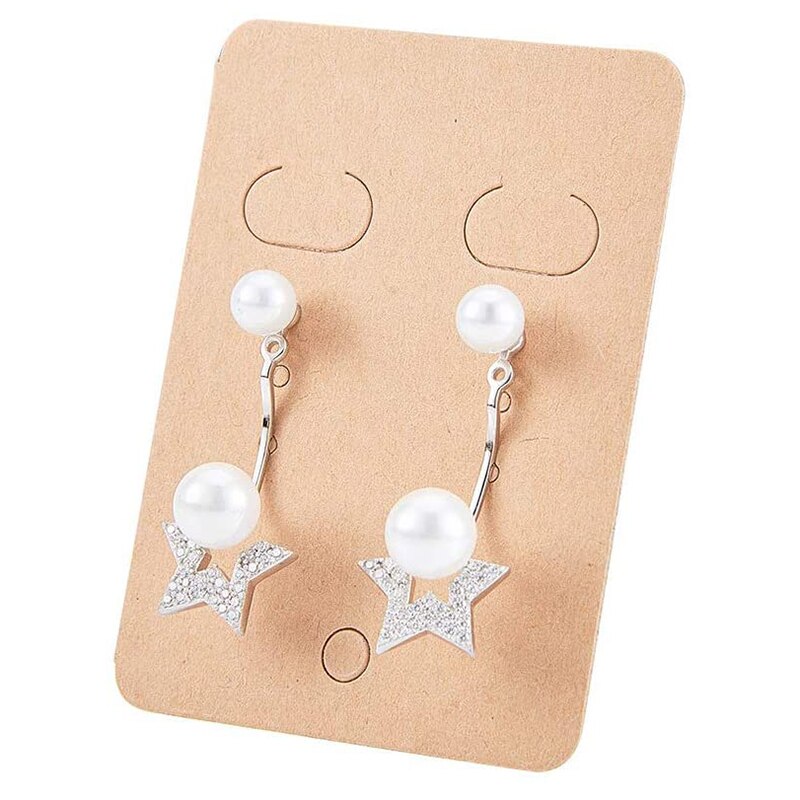 50 stks/partij 3.8x4.8cm blanco kraftpapier oorbel display kaarten oorbel pakket hang tag kaart voor diy ear studs sieraden display kaart