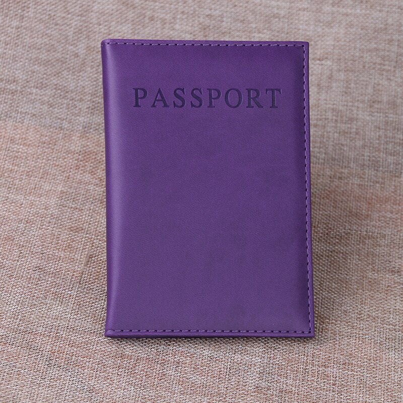 BONAMIE 11 Farben Unisex Reisepass Abdeckung Für Weibliche Pu Leder Grün Reisepass Männlichen Mädchen Reise Deckt für Pässe: Purple