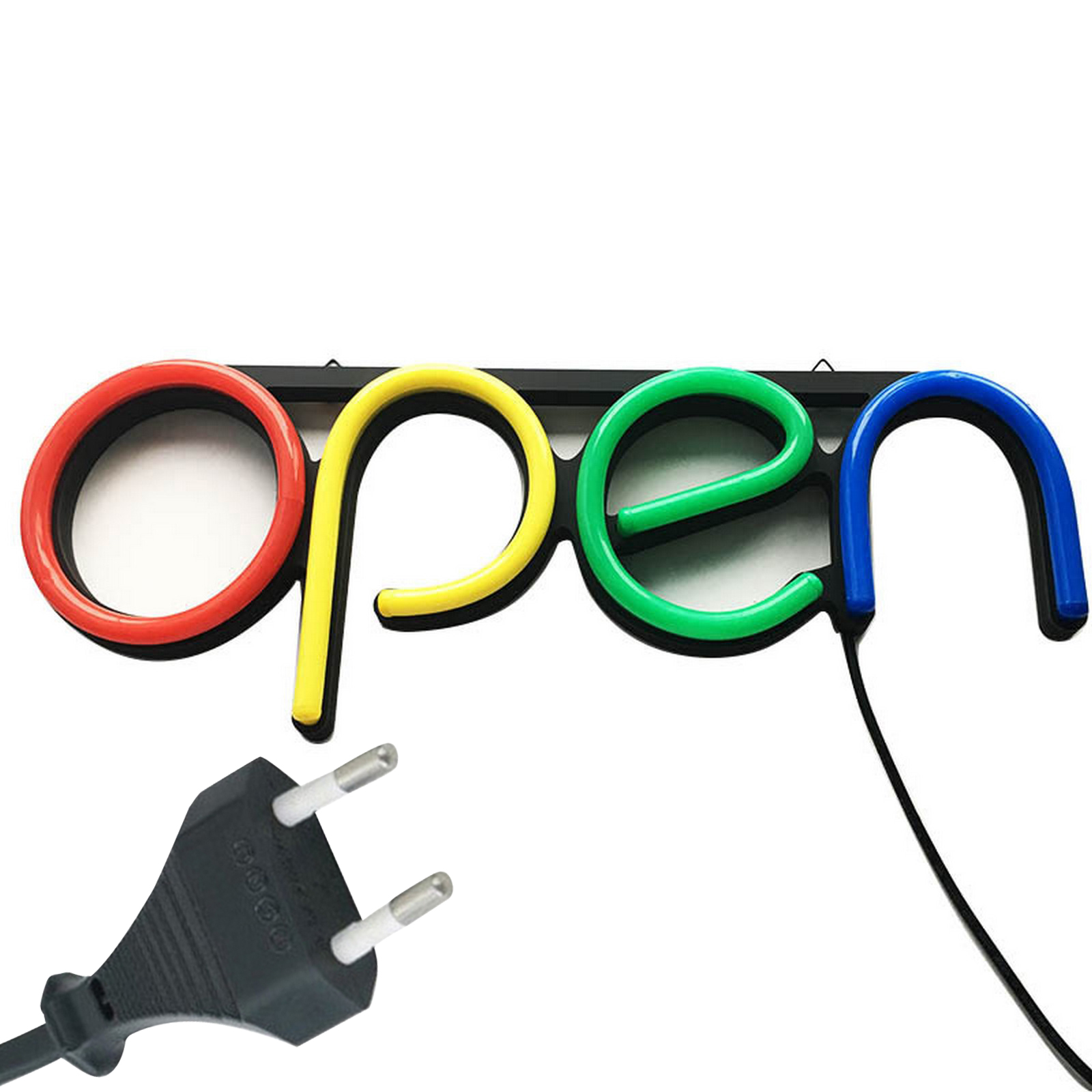 Store Window Displaying Ultra Bright Hanging Chain Restaurant Door Bar Visual Sign Lamp Artwork Decorative Neon Light Led Open: colorful AU Plug