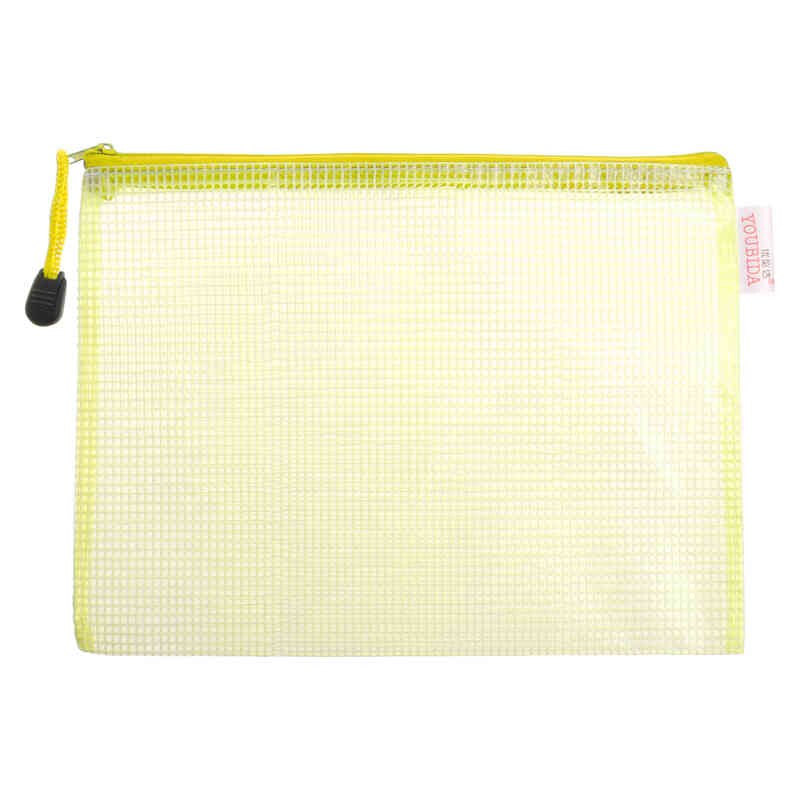Document Bag A5 Size Zipper File Pocket Storage Office School Supply Waterproof: YELLOW