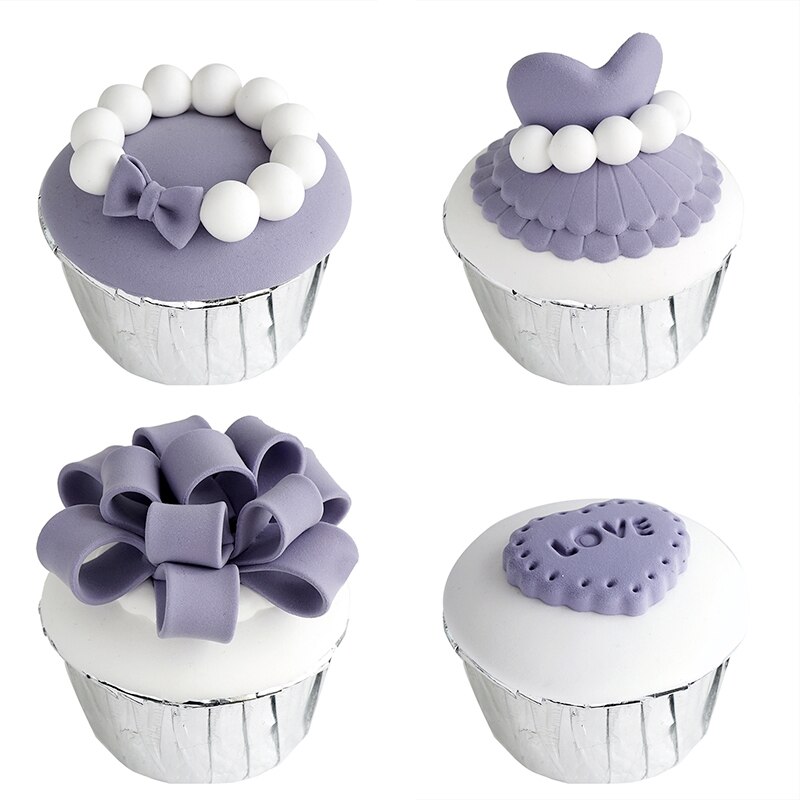Paars simulatie fondant cake Cupcake model